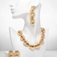 Orecchini metallo oro 3 conchiglie