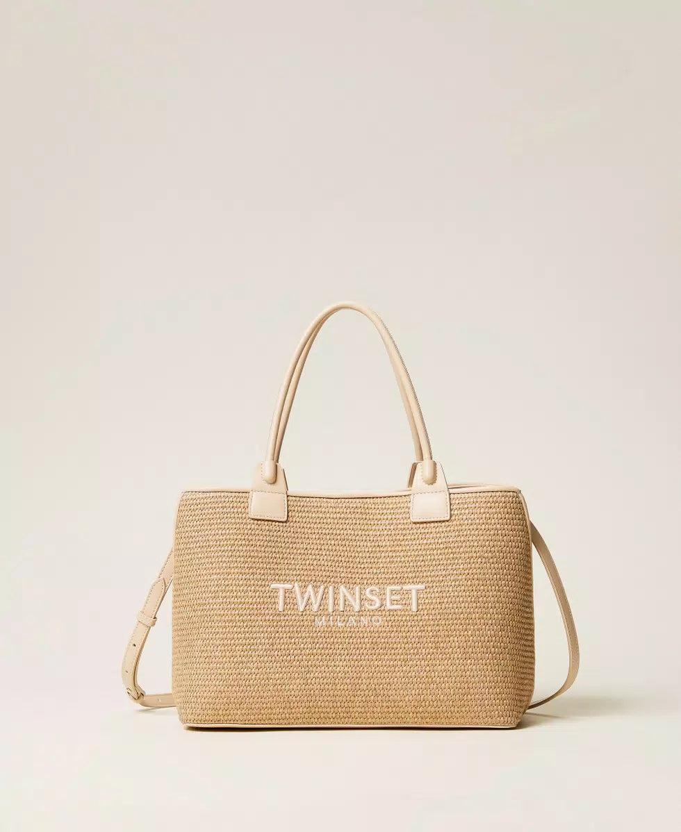 BORSA SHOPPER EFFETTO RAFIA