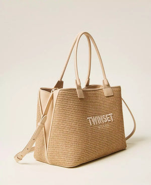 BORSA SHOPPER EFFETTO RAFIA