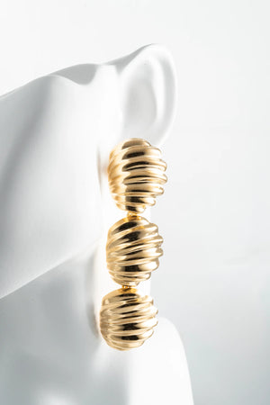 Orecchini metallo oro 3 conchiglie