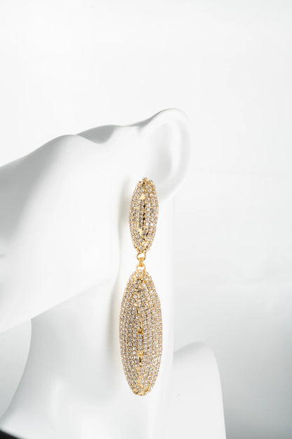 Orecchini doppio ovale mini strass