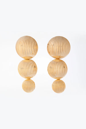 Orecchini metallo oro 3 boule