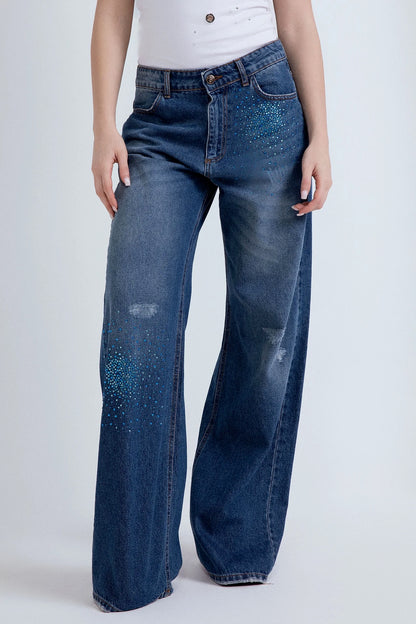 Denim ODI ET AMO Pioggia Strass