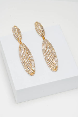 Orecchini doppio ovale mini strass